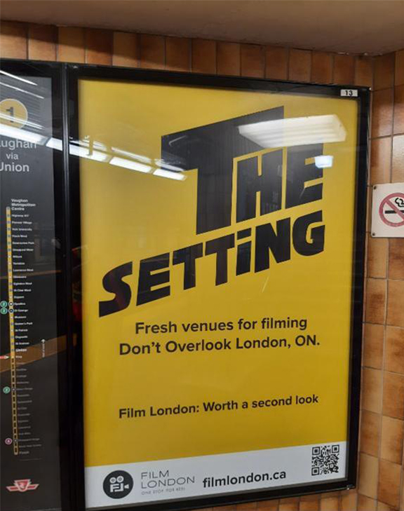 TheSetting_Subway The Setting poster in a TTC station near the film district